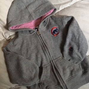 Toddler Girl Chicago Cubs Zip-Up Hooded Sweatshirt